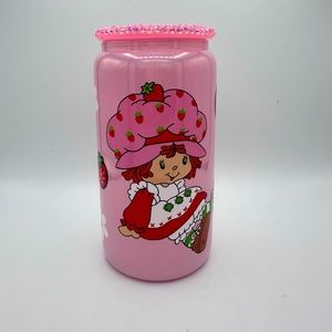 STRAWBERRY SHORTCAKE custom 16oz shimmer glass cup